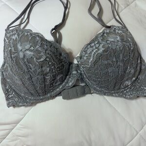 PINK Victoria's Secret Lace Bra in Gray